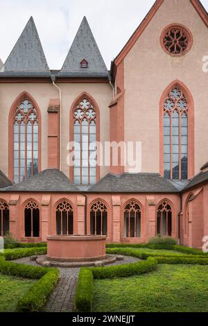 Église médiévale et cloître de préparé Stephan, Mainz / préparé Stephan zu main, Allemagne, vers 1267-1340 et la fin des années 1400 Banque D'Images