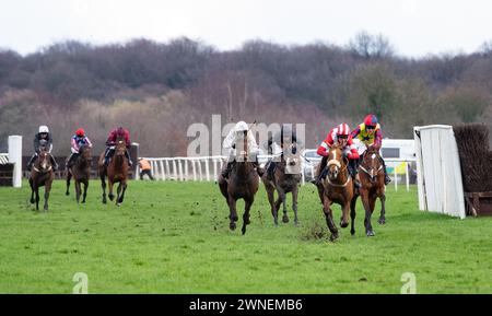 To Chase A Dream prend la haie Get Raceday Ready Maiden sous la direction de M. John Dawson pour l'entraîneur Paul Collins et la propriétaire Mme d W Davenport Banque D'Images