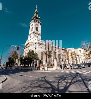 Belgrade, Serbie - 8 fév 2024 : L'église Cathédrale de préparé Michel l'Archange est une église cathédrale orthodoxe serbe dans le centre de Belgrade, Ser Banque D'Images