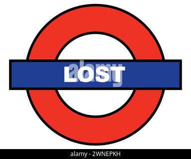 Une représentation d'un soupir de chemin de fer avec le mot perdu Banque D'Images