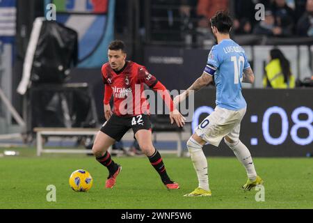 Roma, Italie. 01 mars 2024. Alessandro Florenzi de l'AC Milan pendant le match de Serie A Football, Lazio vs Milan, 1er mars 2024 (photo par AllShotLive/Sipa USA) crédit : Sipa USA/Alamy Live News Banque D'Images