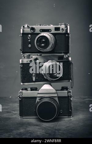 Gros plan sur les caméras vintage Banque D'Images