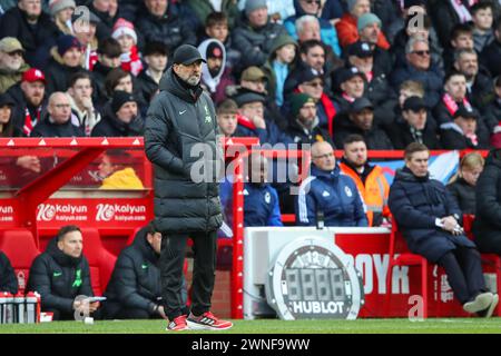 Jürgen Klopp manager de Liverpool lors du match de premier League Nottingham Forest vs Liverpool au City Ground, Nottingham, Royaume-Uni, le 2 mars 2024 (photo de Gareth Evans/News images) Banque D'Images