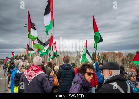 Rallye Pro Palestine à Saragosse, Espagne Banque D'Images