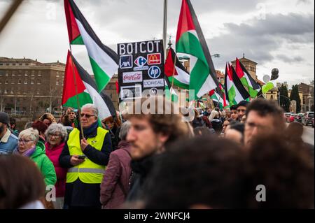 Rallye Pro Palestine à Saragosse, Espagne Banque D'Images