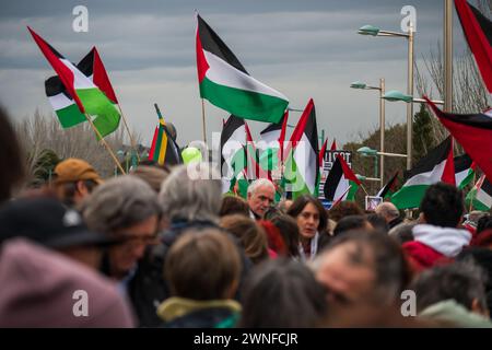 Rallye Pro Palestine à Saragosse, Espagne Banque D'Images