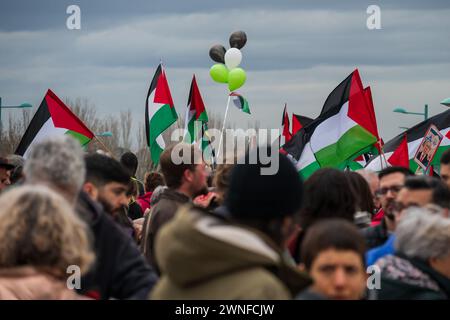 Rallye Pro Palestine à Saragosse, Espagne Banque D'Images