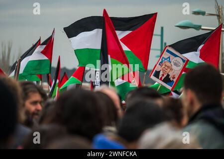 Rallye Pro Palestine à Saragosse, Espagne Banque D'Images