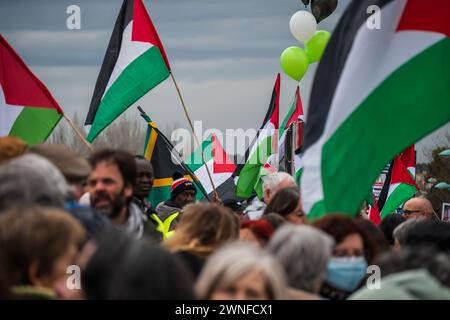 Rallye Pro Palestine à Saragosse, Espagne Banque D'Images