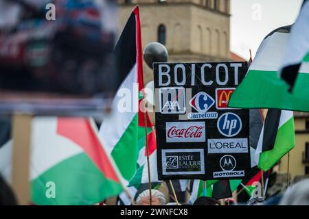 Rallye Pro Palestine à Saragosse, Espagne Banque D'Images