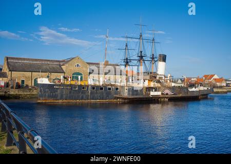 Bateau à aubes Wingfield Castle au musée Hartlepool en cours de rénovation Banque D'Images