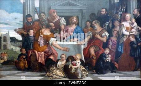 Souper à Emmaus (Cena in Emmaus) est une peinture de l'artiste italien de la Renaissance Paolo Veronese. Au Louvr Banque D'Images