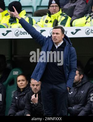 Édimbourg, Royaume-Uni. 02 mars 2024. Scottish Premiership - Hibernian FC contre Ross County FC 02/03/2024 le manager du comté de Ross, Don Cowie, prend le rôle d'Hibernian contre Ross County en Scottish Premiership au Easter Road Stadium, Édimbourg, Royaume-Uni crédit : Ian Jacobs/Alamy Live News Banque D'Images