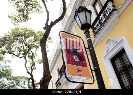 Caracas, Venezuela - 08 mai 2014 - - affiche de l'ancien président Hugo Chavez dans la rue de Caracas, Venezuela Banque D'Images