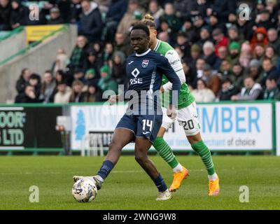 Édimbourg, Royaume-Uni. 02 mars 2024. Scottish Premiership - Hibernian FC v Ross County FC 02/03/2024 Ross County milieu de terrain, Victor Loturi, comme Hibernian face à Ross County dans le Scottish Premiership au Easter Road Stadium, Édimbourg, Royaume-Uni crédit : Ian Jacobs/Alamy Live News Banque D'Images