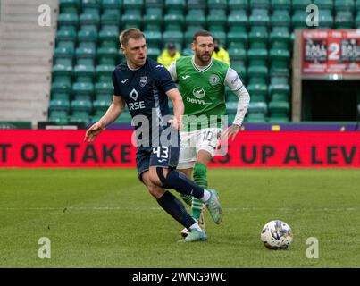 Édimbourg, Royaume-Uni. 02 mars 2024. Scottish Premiership - Hibernian FC v Ross County FC 02/03/2024 le défenseur du comté de Ross, Josh Reid, en tant qu'Hibernian face au comté de Ross dans la première équipe écossaise au stade Easter Road, Édimbourg, Royaume-Uni crédit : Ian Jacobs/Alamy Live News Banque D'Images