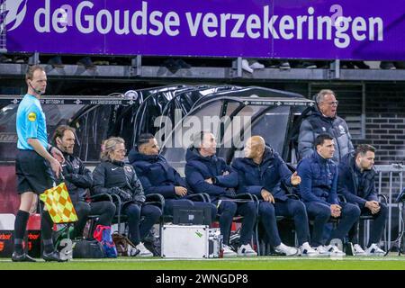 Rotterdam, pays-Bas. 02 mars 2024. ROTTERDAM, 2-3-24, Stadium het Kasteel, Dutch eredivisie, Sparta Rotterdam - AZ, staff of AZ crédit : Pro Shots/Alamy Live News Banque D'Images