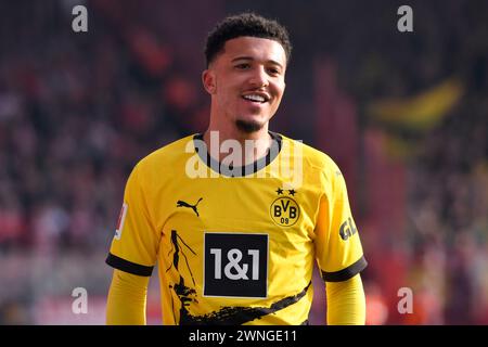 Berlin, Allemagne. 02 mars 2024. 2 mars 2024 : Jadon Sancho (10 ans) du Borussia Dortmund pendant le match Bundesliga - 1. FC Union Berlin contre Borussia Dortmund - an Der Alten Foersterei. Berlin, Allemagne. (Ryan Sleiman /SPP) crédit : photo de presse SPP Sport. /Alamy Live News Banque D'Images