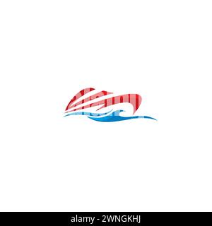 Logo VM Boat. Logo de navire abstrait Illustration de Vecteur