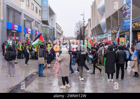 marche pro Palestine, Birmingham, 02/03/24 Banque D'Images