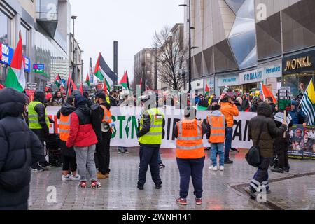 marche pro Palestine, Birmingham, 02/03/24 Banque D'Images