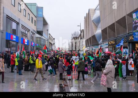 marche pro Palestine, Birmingham, 02/03/24 Banque D'Images