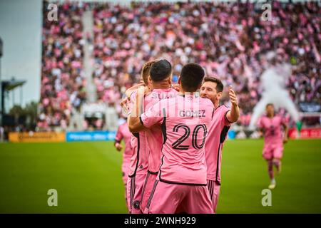 Fort Lauderdale, Floride, États-Unis. 2 mars 2024. 20 - Diego Gomez Inter Miami pendant le match Orlando City SC vs Inter Miami CF au CHASE Stadium en Floride, USA. Credit:Yaroslav Sabitov/YES Market Media/Alamy Live News. Banque D'Images