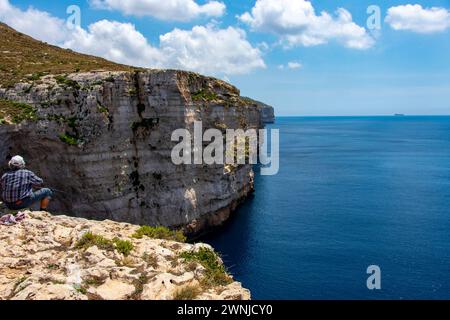 Falaises calcaires de Dingli - Malte Banque D'Images