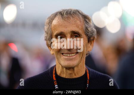 Bahreïn. 02 mars 2024. Alain Prost, portrait lors du Grand Prix de formule 1 Gulf Air Bahrain 2024, 1er tour du Championnat du monde FIA de formule 1 2024 du 29 février au 2 mars 2024 sur le circuit International de Bahreïn, à Sakhir, Bahreïn crédit : Agence photo indépendante/Alamy Live News Banque D'Images