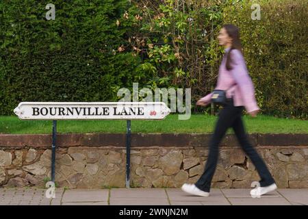 A USAGE ÉDITORIAL EXCLUSIF Une vue de Bournville Lane devant Cadbury qui va fêter ses 200 ans ce lundi.date d'émission : dimanche 3 mars 2024. Banque D'Images