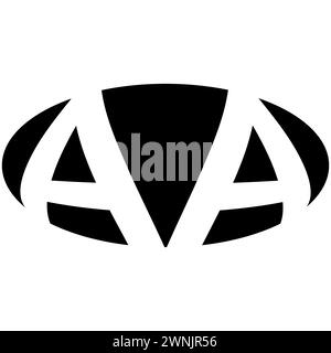 Logo ovale double lettre A, deux lettres aa marque commerciale Illustration de Vecteur