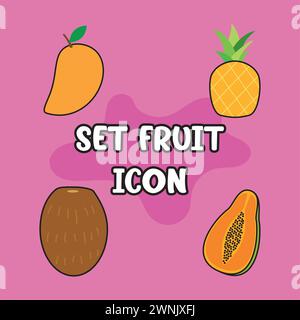 Ensemble d'icônes de fruits vecteur Illustration de Vecteur