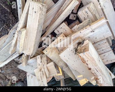 bois franc, bois de chauffage dans le jardin Banque D'Images
