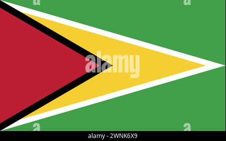 Drapeau national du vecteur de Guyana, fond de drapeau de Guyana, signe de Guyana Illustration de Vecteur