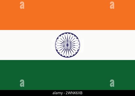 Drapeau national de l'Inde | fond tricolore, signe de l'Inde, drapeau de Bharat Illustration de Vecteur