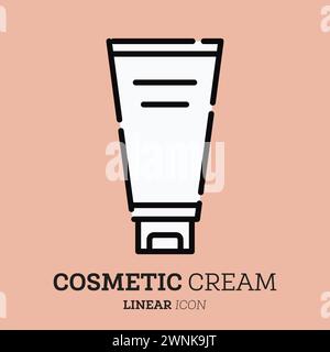 Crème cosmétique. Icône contour. Illustration vectorielle. Illustration de Vecteur