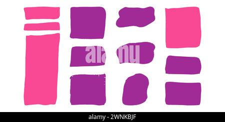 Cadres de texte style dessiné à la main doodle décoratif. Pour les étiquettes et les étiquettes sur les conteneurs. Jeu d'illustrations vectorielles. Illustration de Vecteur