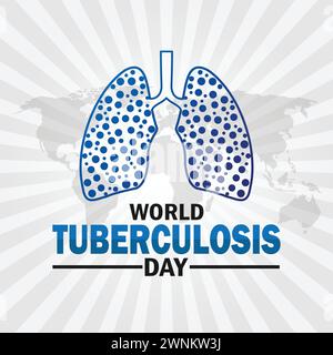 Journée mondiale de la tuberculose. Concept de vacances. Modèle pour fond, bannière, carte, affiche avec inscription de texte Illustration de Vecteur