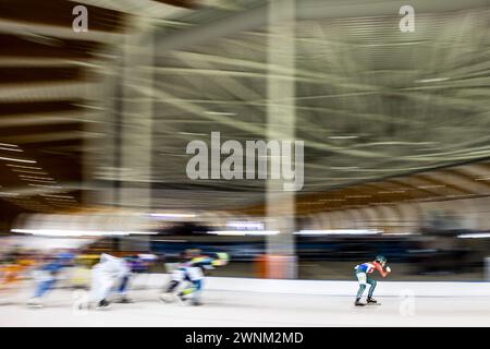 LEEUWARDEN - la patineuse Irene Schouten (R) en action lors de la finale féminine de la coupe du marathon. C’est sa dernière compétition parce que la triple championne olympique de 31 ans se retire du patinage. ANP VINCENT JANNINK crédit : ANP/Alamy Live News Banque D'Images