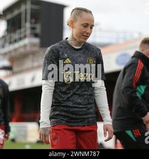 Londres, Royaume-Uni. 03 mars 2024. Londres, Angleterre, 03 mars 2024 : Leah Galton (11 Manchester United) avant le match de Super League féminine Barclays FA entre West Ham United et Manchester United au Chigwell construction Stadium à Londres, Angleterre. (Jay Patel/SPP) crédit : photo de presse sportive SPP. /Alamy Live News Banque D'Images