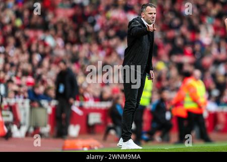 Londres, Royaume-Uni. 03 mars 2024. Robert Vilahamn, entraîneur de Tottenham Hotspur lors du match de Super League féminine Arsenal Women v Tottenham Hotspur Women Barclays Women's Super League à l'Emirates Stadium, Londres, Angleterre, Royaume-Uni le 3 mars 2024 Credit : Every second Media/Alamy Live News Banque D'Images