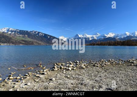 Thunersee Lake Thun dans Switserland Banque D'Images