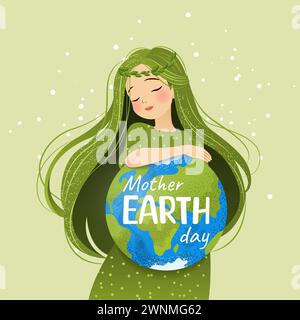 Joyeux jour de la Terre mère. Illustration vectorielle dans un style plat Illustration de Vecteur
