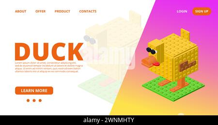 Modèle Web avec un canard. Vecteur Illustration de Vecteur
