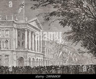 Célébrations du jubilé d'or de la reine Victoria à Rampart Row, South Mumbai, Inde, 1887. Tiré du London Illustrated News, publié le 26 mars 1887. Banque D'Images