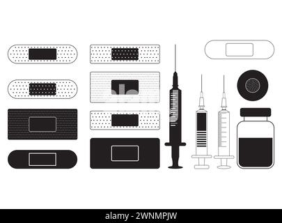 Pack SVG médecine, Pack SVG infirmière, vecteur médecine, clipart médecine, fil de coupe médecine, docteur Vector, SVG médical, médecine Illustration de Vecteur