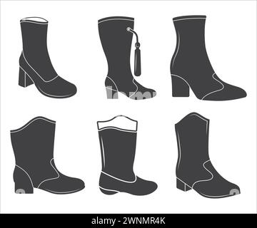 Drill Team Majorette Boots Outline, Majorette Boots, Drill Team Majorette Boots Split Monogram, Majorette Boots Outline, Drill Team Majorette Boots Illustration de Vecteur