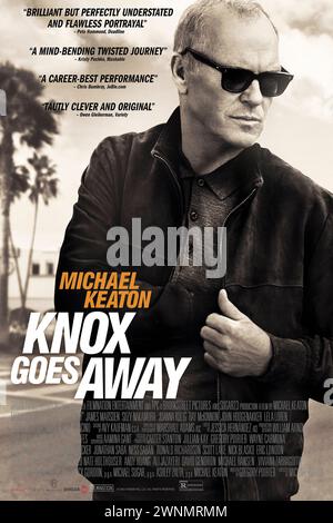 KNOX Goes Away (2023) réalisé par Michael Keaton et mettant en vedette Al Pacino, Michael Keaton et Marcia Gay Harden. Lorsqu'un tueur contractuel souffre d'une forme de démence en évolution rapide, on lui offre la possibilité de se racheter en sauvant la vie du fils adulte avec qui il avait été séparé. Affiche US One Sheet ***USAGE ÉDITORIAL SEULEMENT***. Crédit : BFA / Saban films Banque D'Images