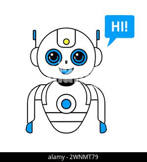 Conception de bot de chat d'intelligence artificielle, icône ai. Illustration de Vecteur