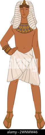 Égypte ancienne, ancienne civilisation personnage ancien Illustration de Vecteur